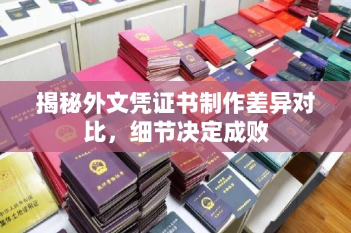 秦安揭秘外文凭证书制作差异对比，细节决定成败