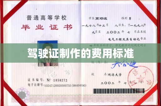 竹田驾驶证制作的费用标准